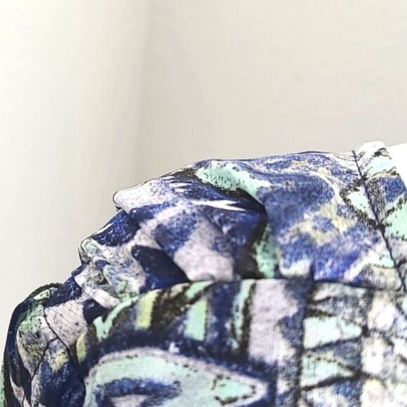 BeBop Blue & Purple Aztec Print Mini-Dress, Sheer with Lining, Size Large - Picture 4 of 12